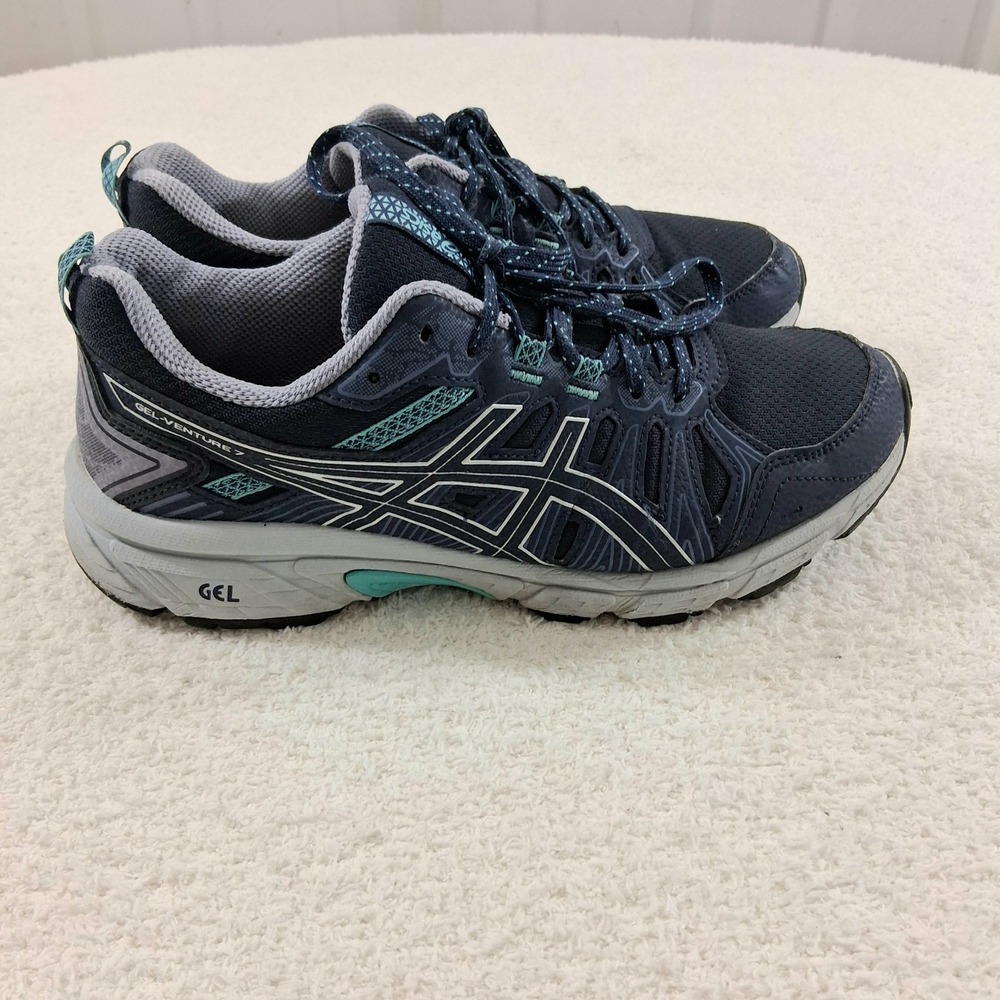 ASICS GEL-Venture 7 Womens Running Shoes Size 8.5 Wide Trail Blue Teal Sneaker